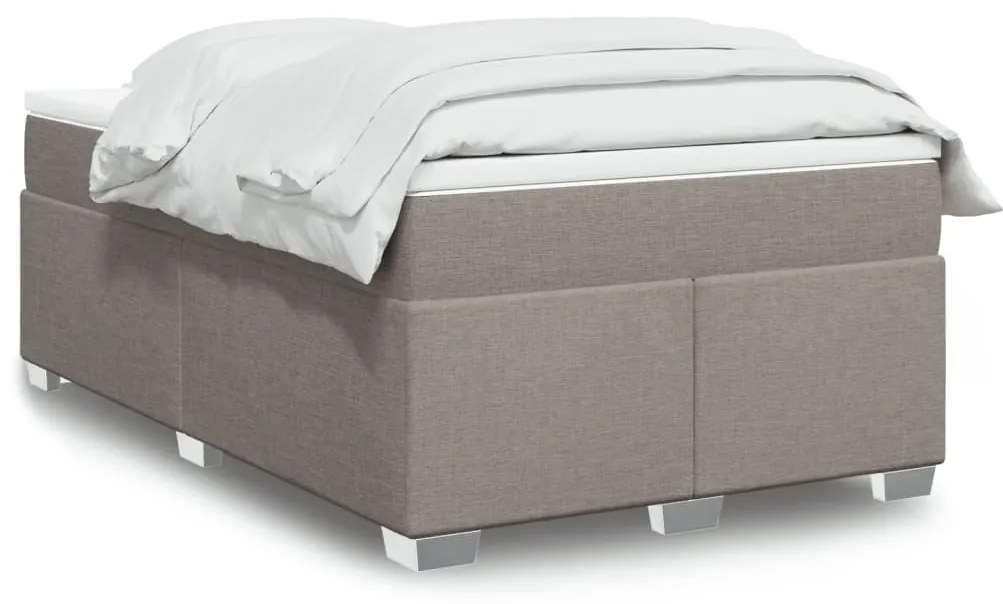 vidaXL Κρεβάτι Boxspring με Στρώμα Taupe 120x200 εκ. Υφασμάτινο