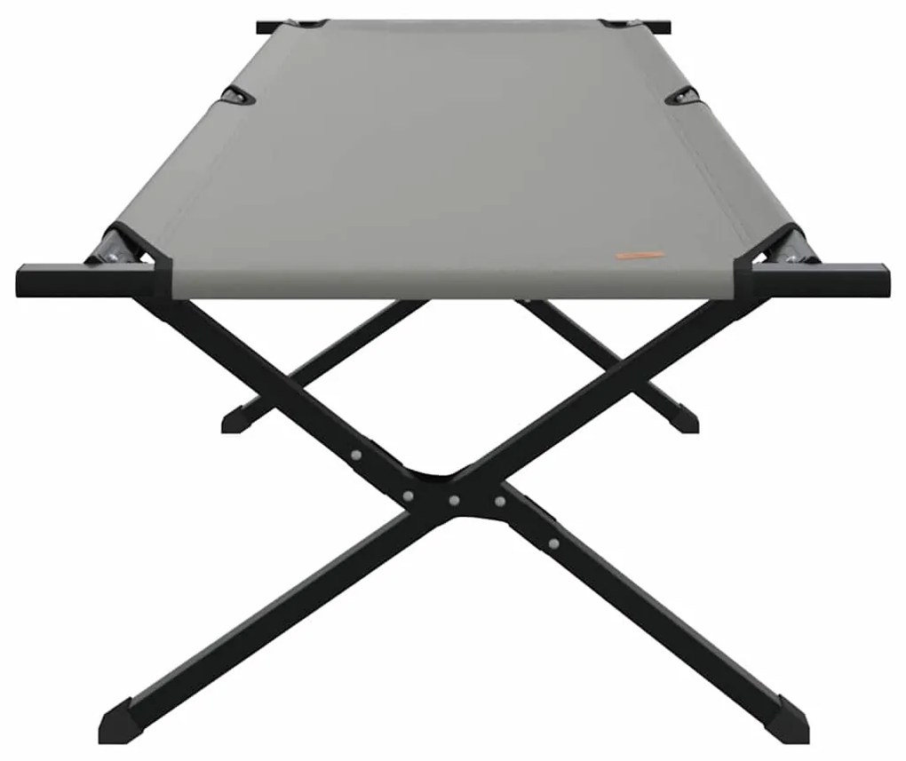 vidaXL Αναδιπλούμενο Κρεβάτι Κάμπινγκ 2 pcs Γκρι Ύφασμα Oxford