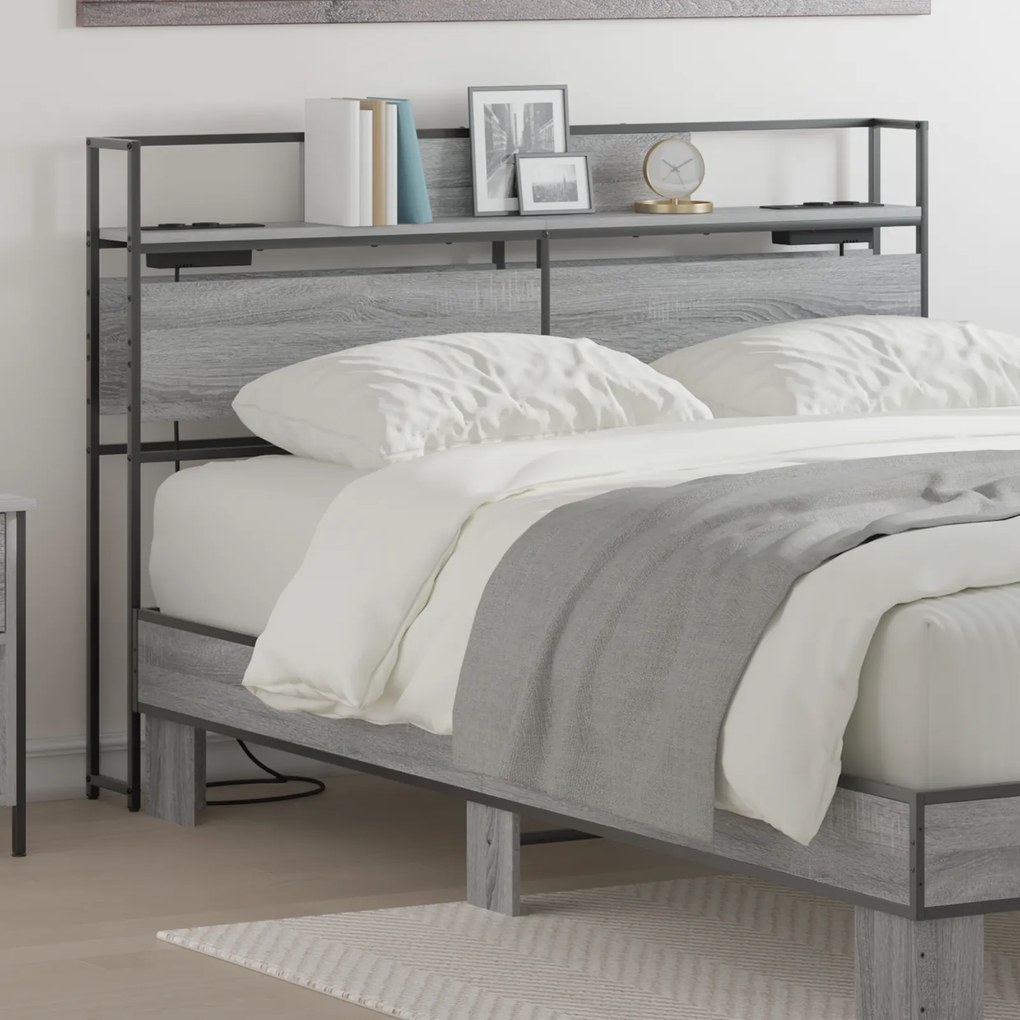 vidaXL Κεφαλάρι Αποθήκης Γκρι sonoma 160 cm Επεξεργασμένο ξύλο