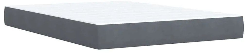 vidaXL Κρεβάτι Boxspring με Στρώμα Σκούρο Γκρι 140x190 εκ. Βελούδινο