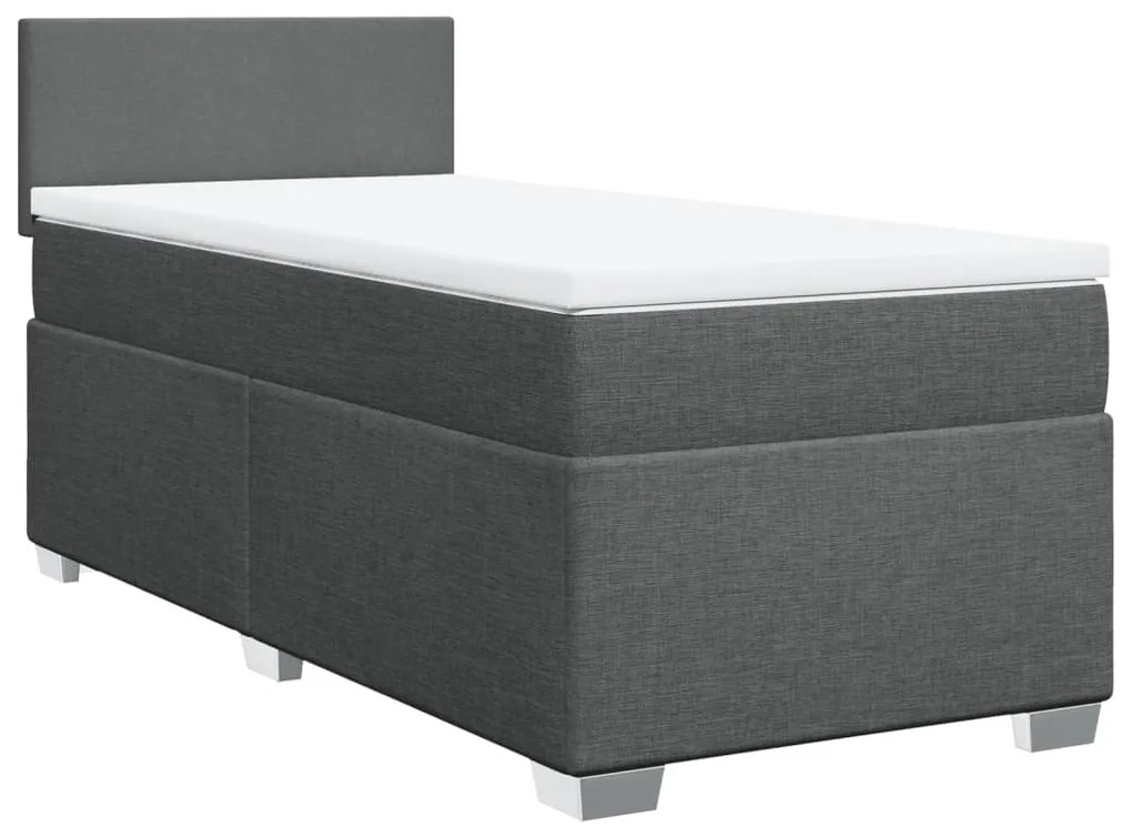 ΚΡΕΒΑΤΙ BOXSPRING ΜΕ ΣΤΡΩΜΑ ΣΚΟΥΡΟ ΓΚΡΙ 90X190 ΕΚ. ΥΦΑΣΜΑΤΙΝΟ 3285737