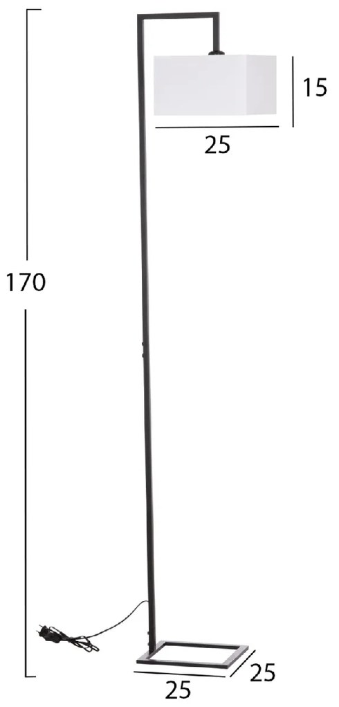 ΦΩΤΙΣΤΙΚΟ ΔΑΠΕΔΟΥ BRANS HM7532.11 ΜΕΤΑΛΛΟ ΜΑΥΡΟ--PVC ΛΕΥΚΟ ΚΑΠΕΛΟ 25x33x170Υεκ.