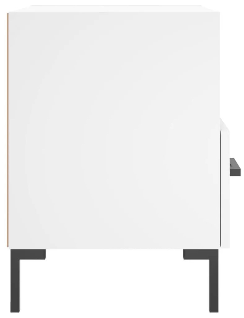 Κομοδίνα 2 τεμ. Λευκά 40 x 35 x 47,5 εκ. από Επεξεργασμένο Ξύλο - Λευκό