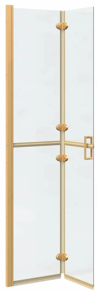 vidaXL Τοίχος Walk-In Ντους Χρυσό 90 x 6.5 x 190 εκ.