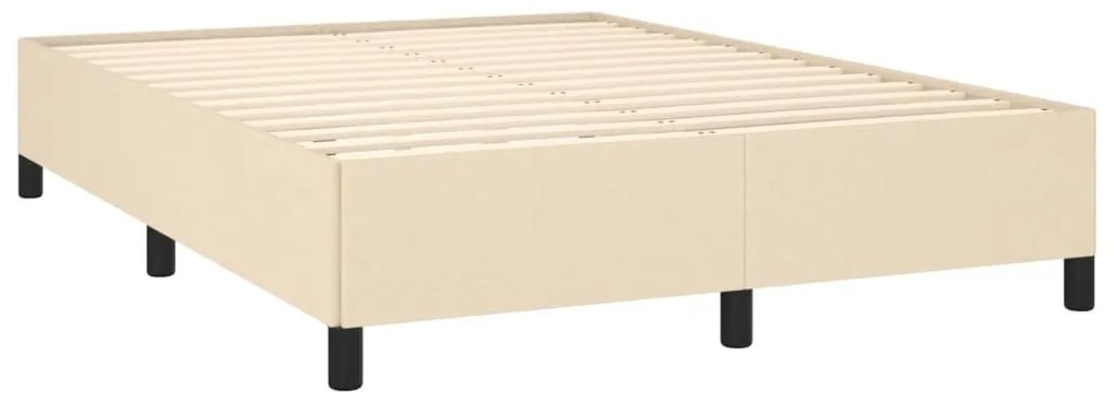 vidaXL Σκελετός Κρεβατιού Χωρίς Στρώμα Κρεμ 140x200 εκ.Υφασμάτινο