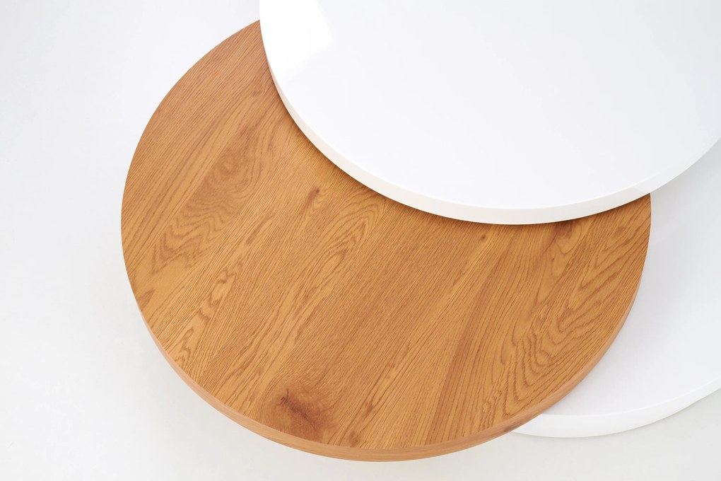 MICHELLE c. table, color: white / golden oak DIOMMI V-CH-MICHELLE-LAW-DĄB_ZŁOTY