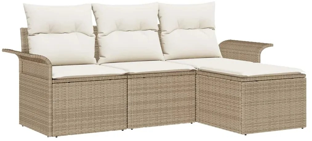 vidaXL Σετ Καναπέ Κήπου 4 pcs Μπεζ 55 x 55 x 37εκ συνθετικό ρατάν