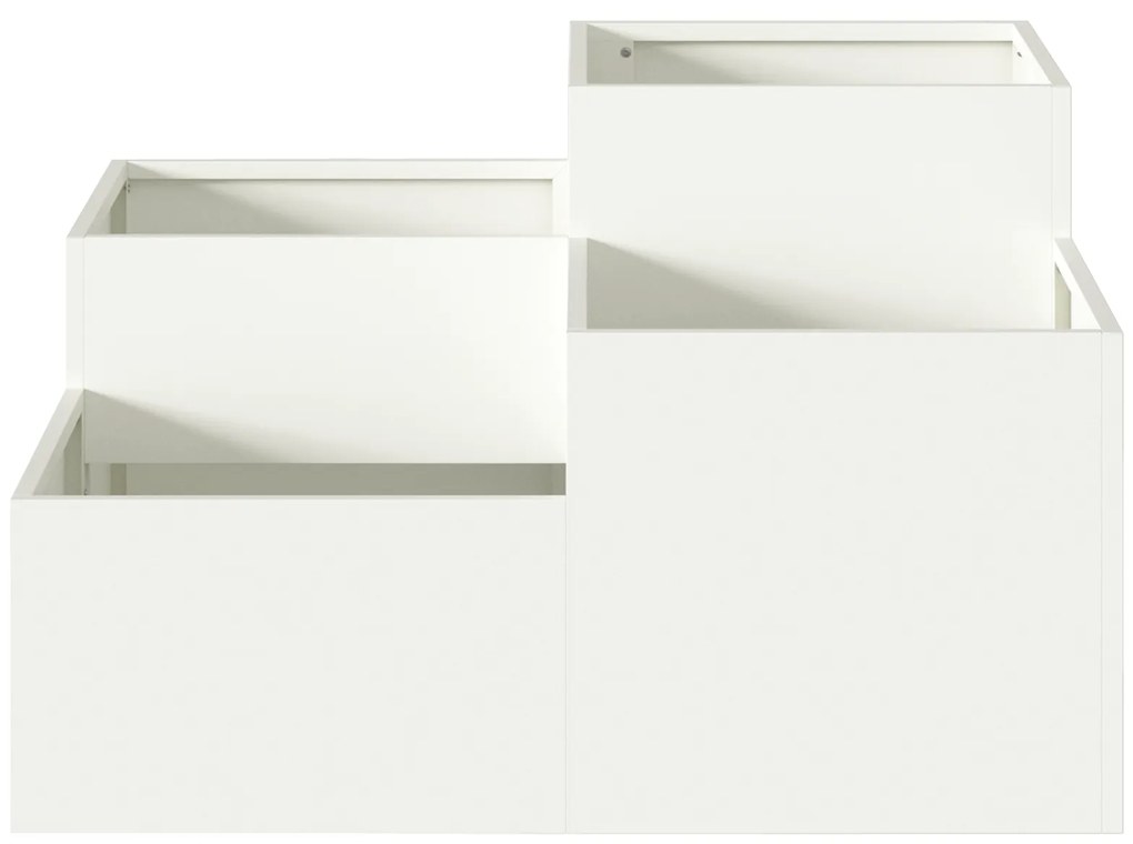 vidaXL Γλάστρα Κήπου 100x100x48 εκ Λευκό Ατσάλι