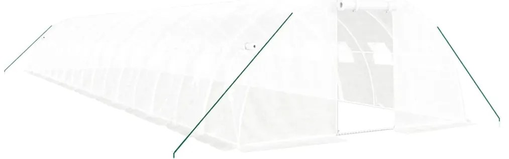 vidaXL Θερμοκήπιο Λευκό 64 μ² 16 x 4 x 2 μ. με Ατσάλινο Πλαίσιο