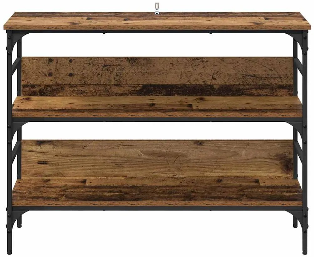 vidaXL Τραπέζι κονσόλας με ράφι Παλαιό ξύλο 100 x 32 x 75 εκ