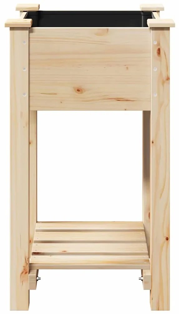 vidaXL Γλάστρα Κήπου με ράφι Μπεζ 45 x 45 x 76.5 εκ Στερεό ξύλο έλατου