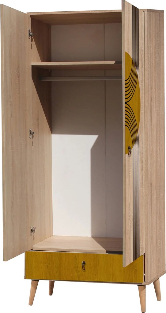 Διφυλλη Ντουλαπα Πολυχρωμη CORE SUN 45x80x190