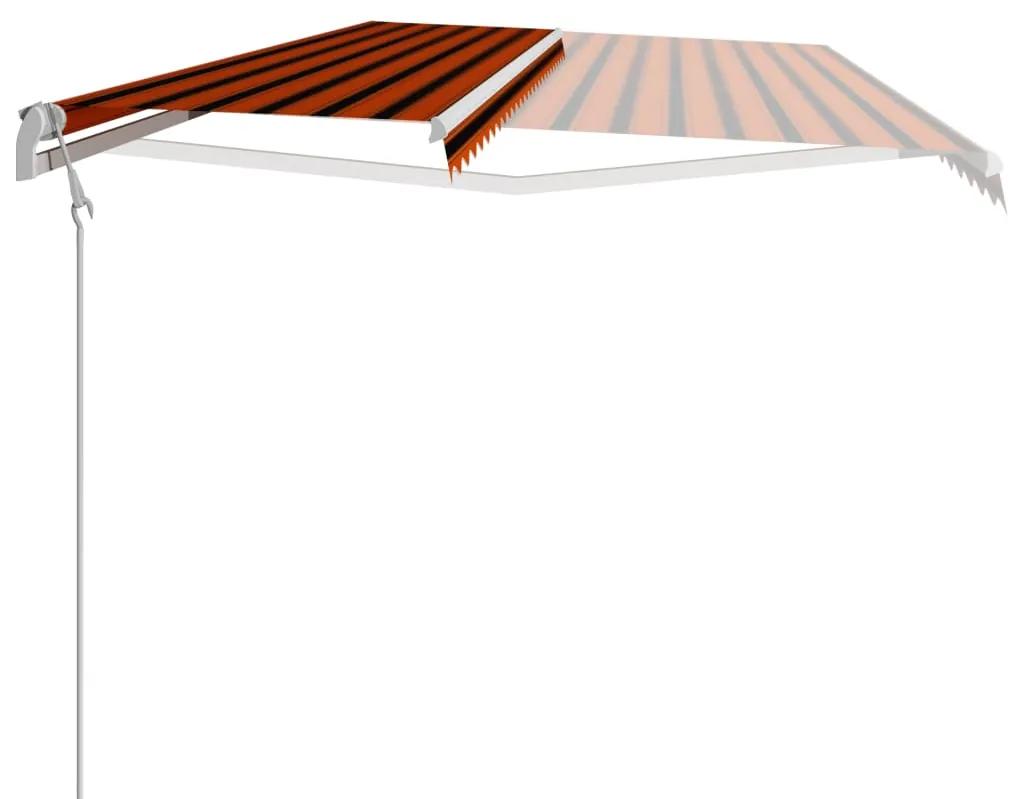 vidaXL Τέντα Συρόμενη Αυτόματη Πορτοκαλί / Καφέ 600 x 300 εκ.