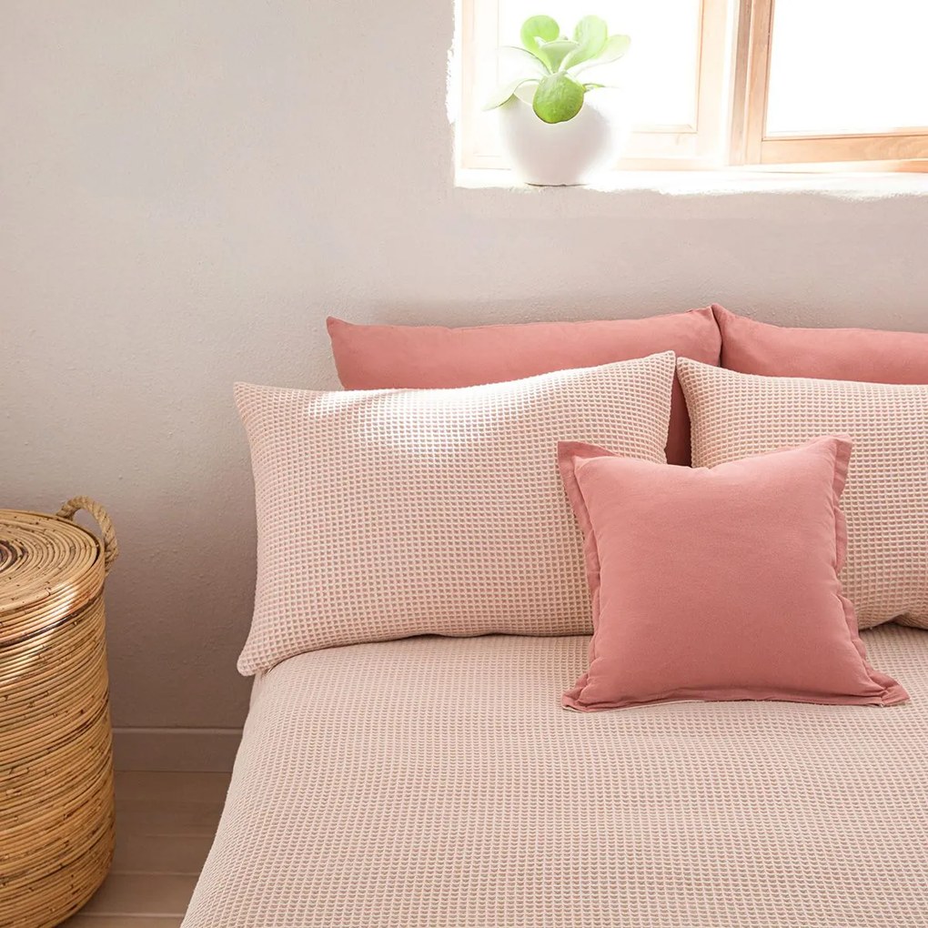 Μαξιλαροθήκη Beehive 571/ 17 Pink Shell Gofis Home 50Χ70 100% Cotton