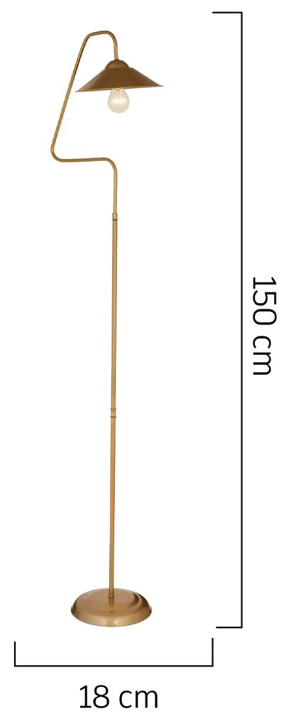 Φωτιστικό Δαπέδου CETUS Χρυσό Μέταλλο 18x150cm - 14780179