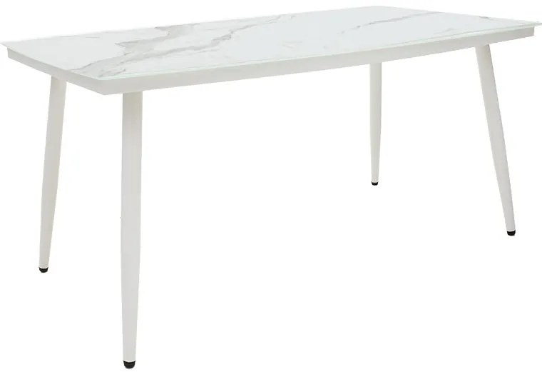 Τραπέζι Zeren pakoworld μέταλλο λευκό-γυαλί 160x90x78εκ