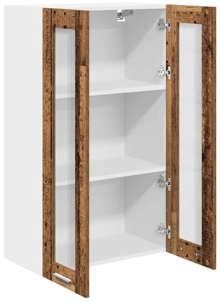 vidaXL Κρεμαστό ντουλάπι με αποθήκευση Παλιό ξύλο 60 x 31 x 100 εκ.