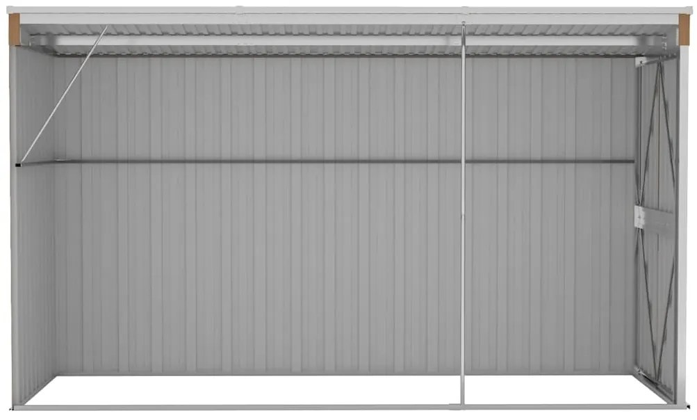 vidaXL Αποθήκη Κήπου Επιτοίχια Καφέ 118x288x178 εκ από Γαλβ. Ατσάλι
