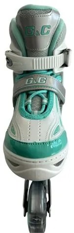 Αυξομειούμενα Πατίνια Roller G&C BW188 Γκρι/Μπλε με LED Τροχούς IN-LINE SKATES Small (31-34)