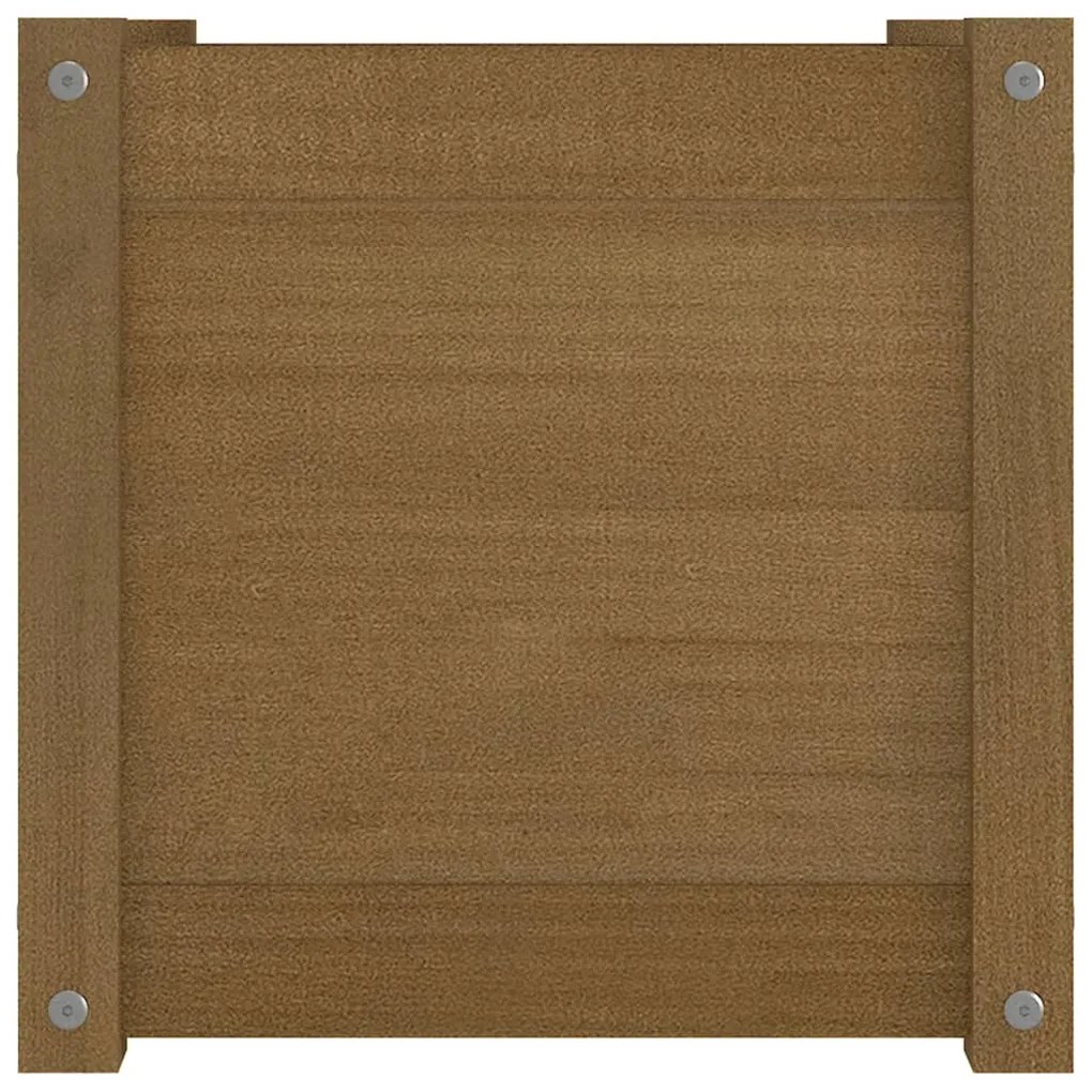 vidaXL Ζαρντινιέρες 2 τεμ. Μελί 40 x 40 x 40 εκ. από Μασίφ Ξύλο Πεύκου