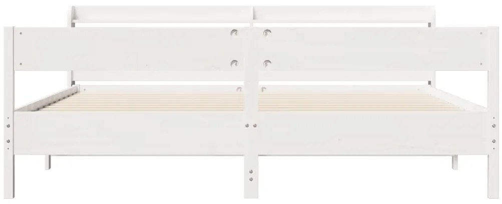 vidaXL Σκελετός Κρεβ. Χωρίς Στρώμα Λευκό 180x200 εκ Μασίφ Πεύκο