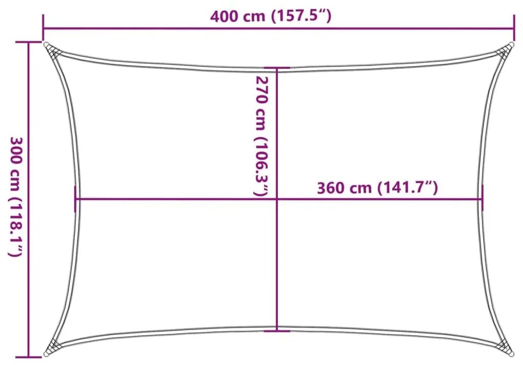 Πανί Σκίασης Τερακότα 3 x 4 μ. από HDPE 160 γρ./μ² - Πορτοκαλί