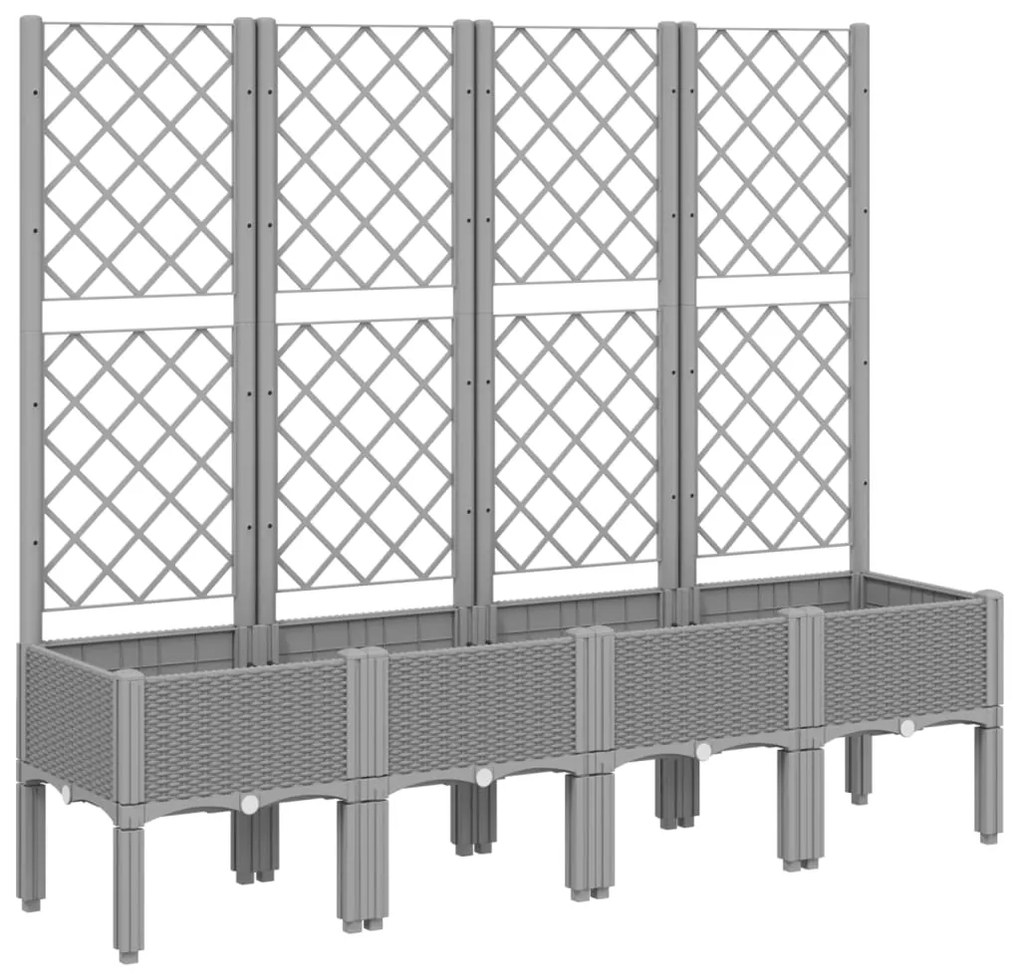 vidaXL Ζαρντινιέρα Κήπου με Καφασωτό Ανοιχτό Γκρι 160x40x142εκ. από PP