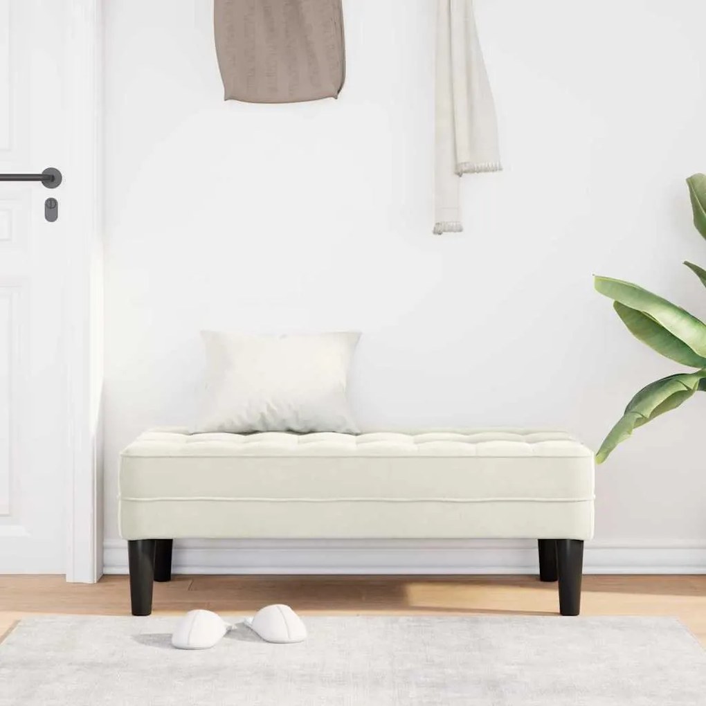 vidaXL Παγκάκι Κρεμ 113 x 57 x 39 εκ. Βελούδο