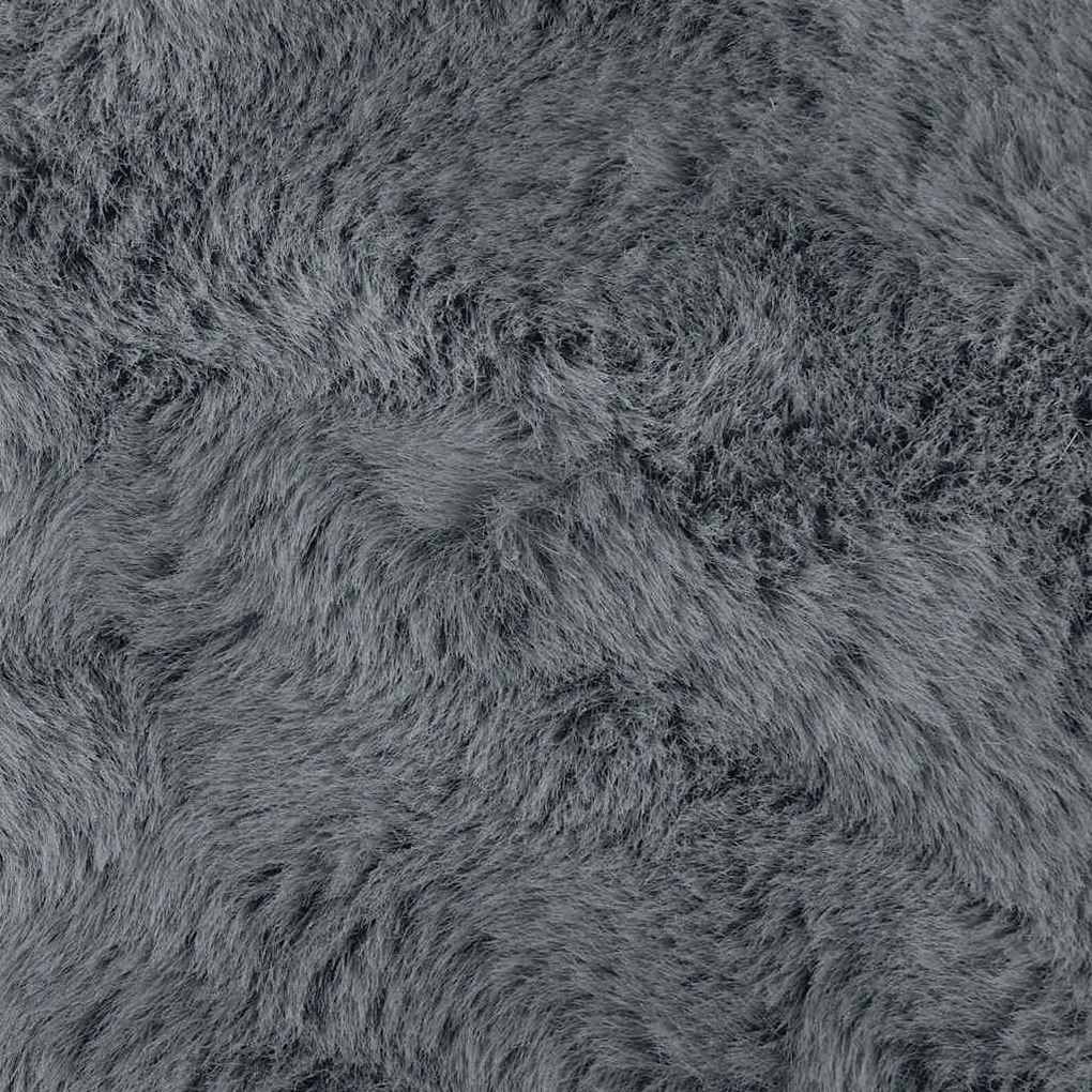 vidaXL Χαλιά Ψεύτικου Κουνελιού Olite Ανθρακί 120 x 120 cm Πολυεστέρας