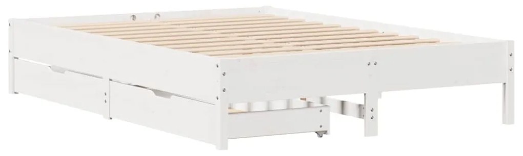 vidaXL Σκελετός Κρεβ. Χωρίς Στρώμα Λευκό 140x190 εκ Μασίφ Πεύκο