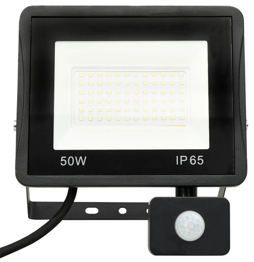 vidaXL Προβολέας LED με Αισθητήρα Θερμό Λευκό 50 W
