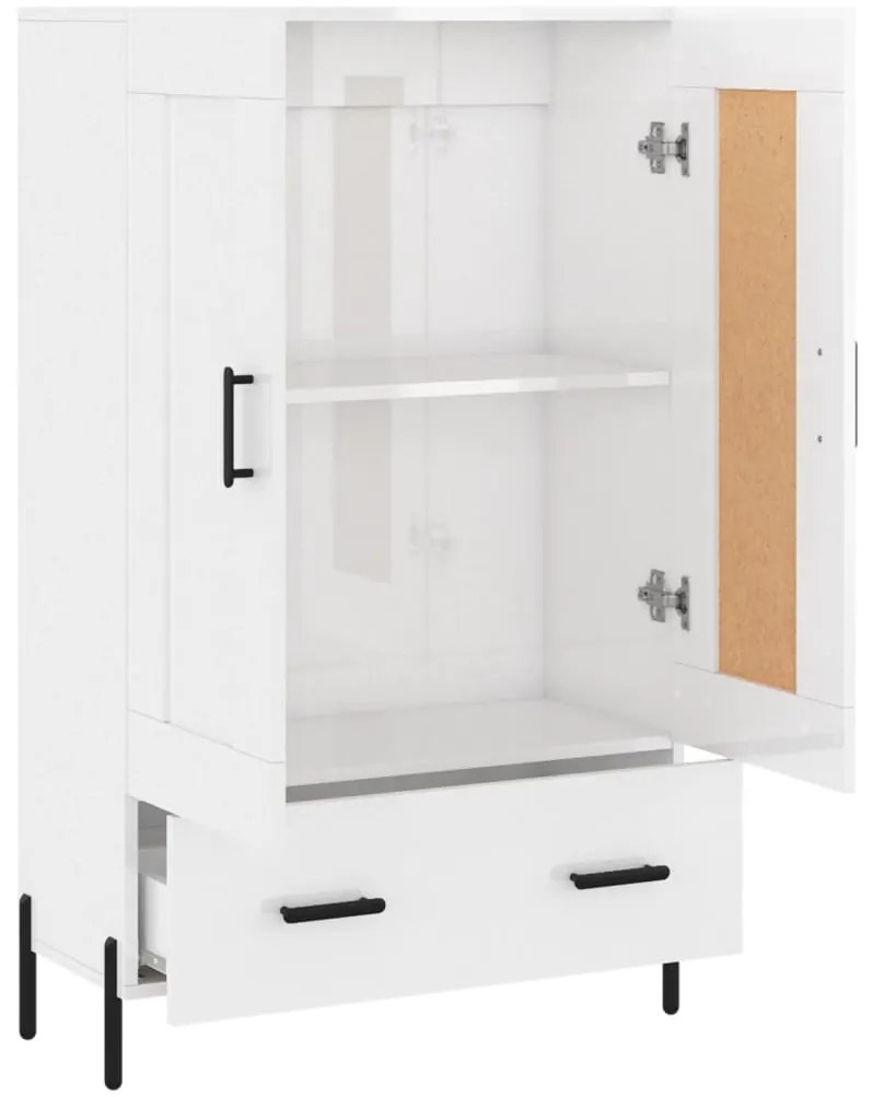 vidaXL Ντουλάπα Γυαλ. Λευκό 69,5 x 31 x 115 εκ. από Επεξεργασμένο Ξύλο