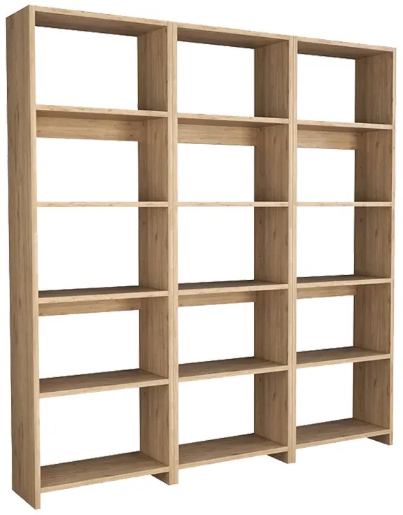 Βιβλιοθήκη Rabuku  σε oak  απόχρωση 146x22x123εκ