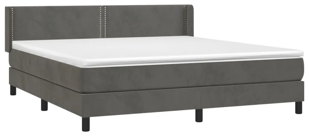 ΚΡΕΒΑΤΙ BOXSPRING ΜΕ ΣΤΡΩΜΑ ΣΚΟΥΡΟ ΓΚΡΙ 180X200 ΕΚ. ΒΕΛΟΥΔΙΝΟ 3130914