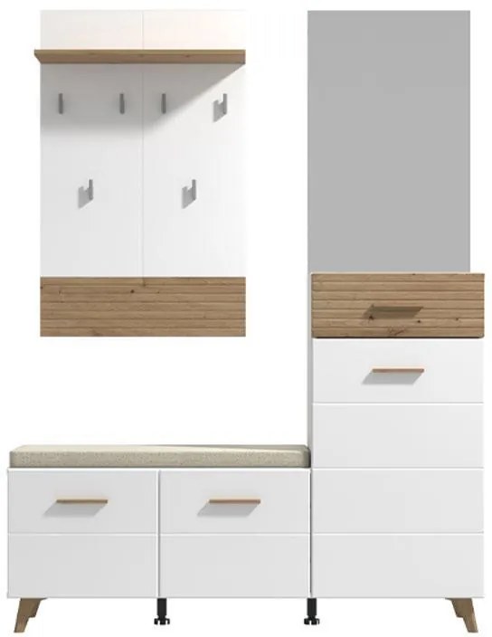 Έπιπλο Χολ Sein Artisan - Λευκό Γυαλιστερό 141x35,5x189,5 εκ. 141x35.5x189.5 εκ.