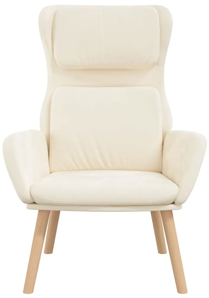 vidaXL Πολυθρόνα Relax Λευκό Κρεμ Βελούδινη