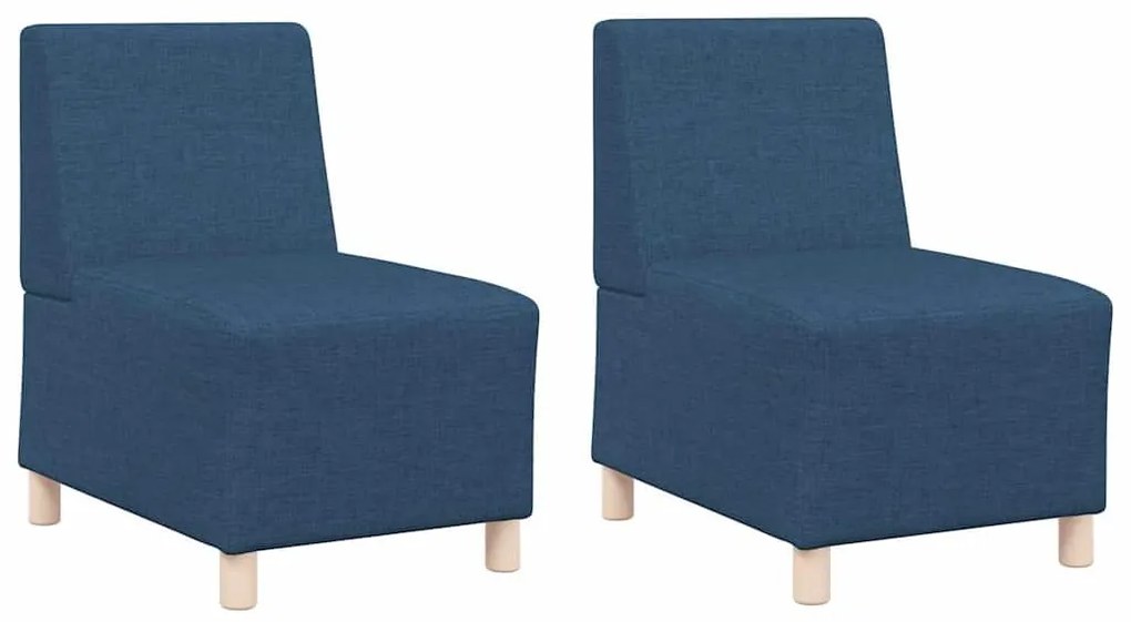 vidaXL Μοναδικός Καναπές χωρίς Χερούλια 2 pcs Μπλε 55 x 74 x 82 εκ.