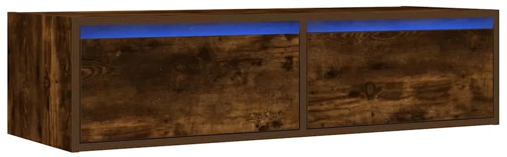 vidaXL Έπιπλο Τηλεόρασης με LED Καπνιστή Δρυς 100X35,5x25 εκ.