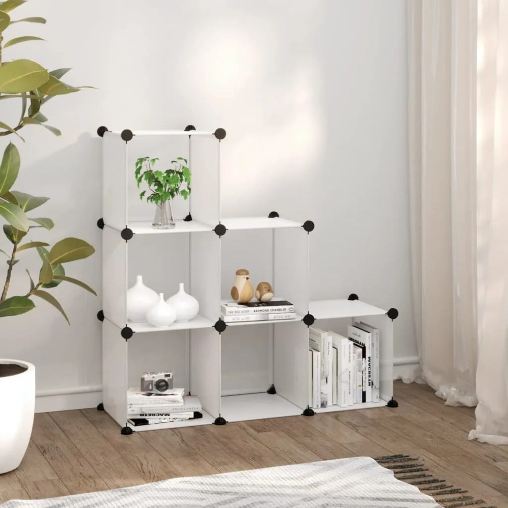 vidaXL Κύβοι Αποθήκευσης &amp; Οργάνωσης 6 τεμ. Διάφανοι Πολυπροπυλένιο