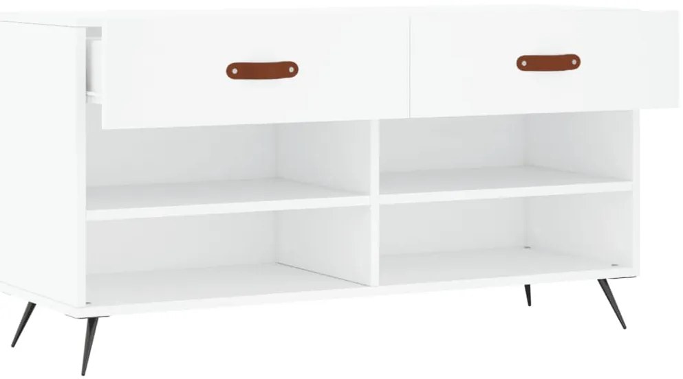 vidaXL Παπουτσοθήκη Λευκή 102 x 35 x 55 εκ. από Επεξεργασμένο Ξύλο