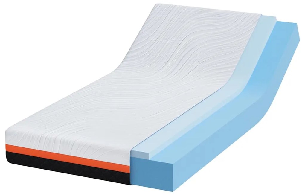 vidaXL Στρώμα Λευκό και Γκρι 90 x 190 cm Pěna