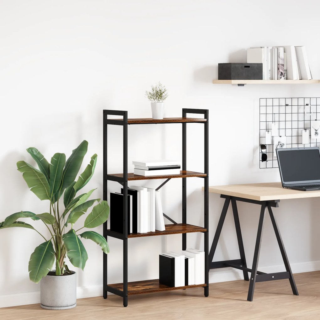 vidaXL Βιβλιοθήκη Καπνιστή δρυς 60 x 30 x 118 εκ Μοριοσανίδα