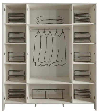 Ντουλάπα 4φυλλη  Inci Room NC-100 Gencecix