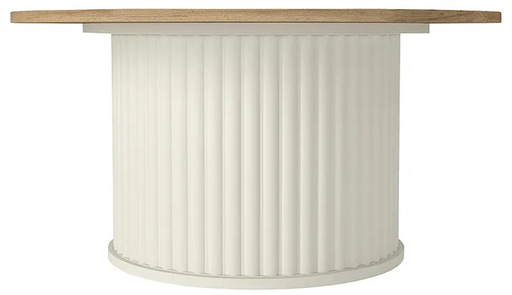 Τραπεζάκι σαλονιού Bohema Megapap χρώμα ivory - sepet oak Ø85x43,2εκ.