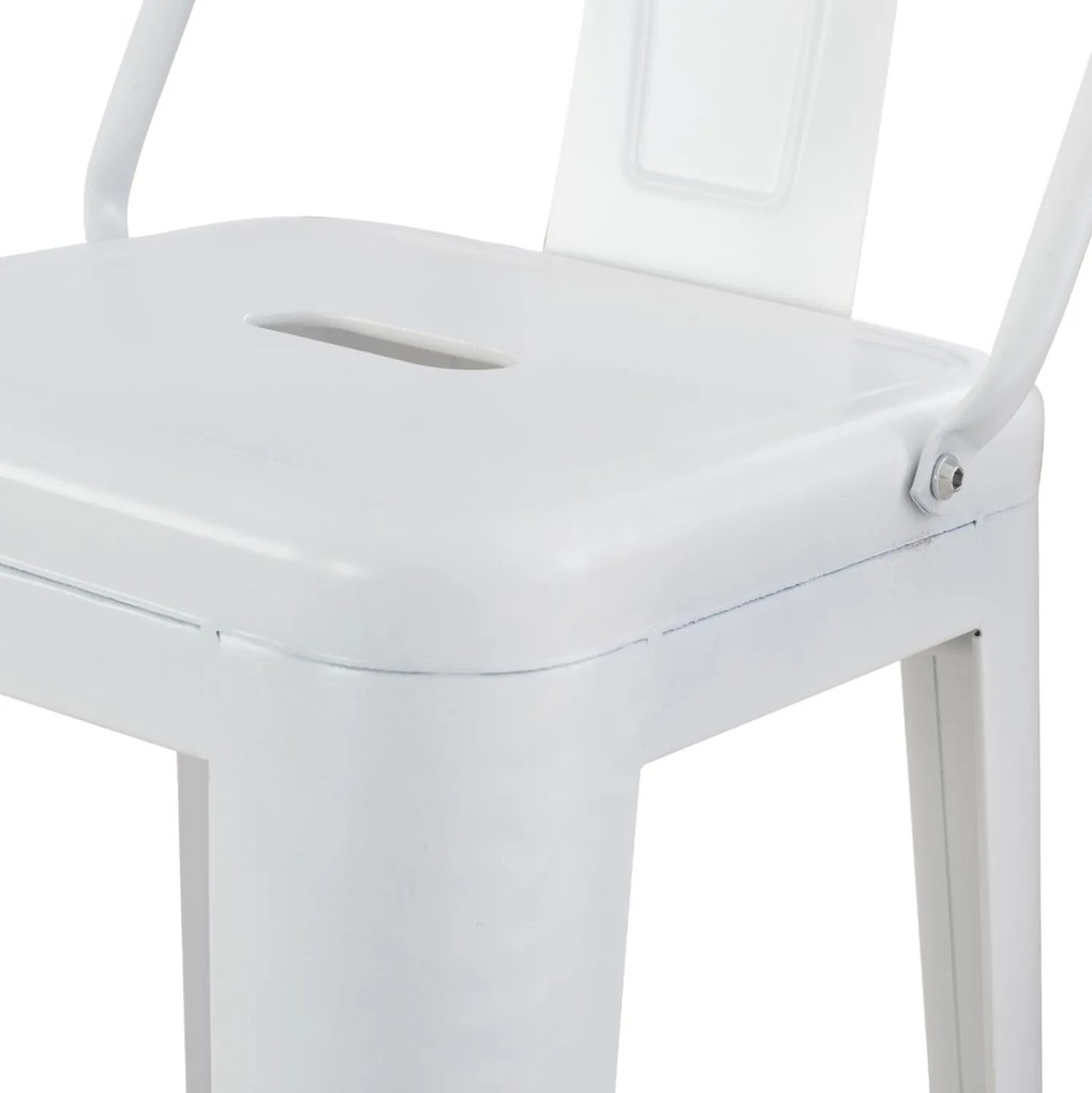 Σκαμπό μπάρ με πλάτη Melita-Pro Μεταλλικό Λευκό ματ 42x42x100Υ εκ. 42x42x100 εκ.