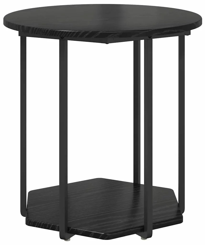vidaXL Σετ βοηθητικά τραπεζάκια με ράφι 2 pcs Μαύρη Οξυά