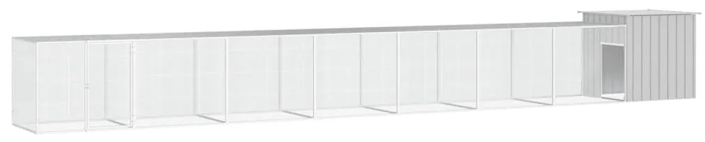vidaXL Κοτέτσι - Κλουβί Γκρι 700x91x100 εκ. από Γαλβανισμένο Χάλυβα