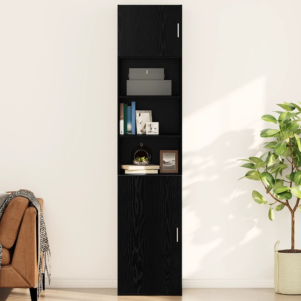 vidaXL Ντουλάπα Τοίχου Επιτοίχιο Μαύρη δρυς 50 x 42.5 x 40 εκ.