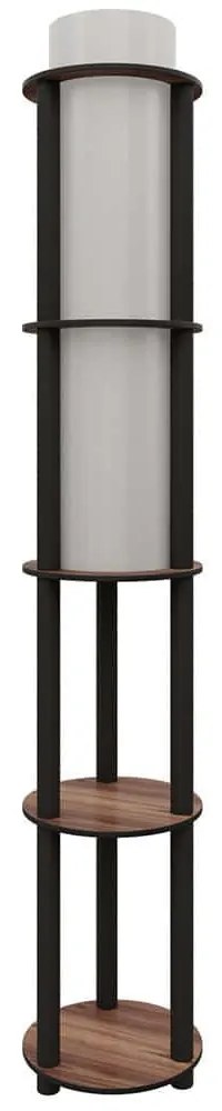 Φωτιστικό Δαπέδου Με Ραφάκια 666PTR1110 24x25x150cm 1xE27 40W Walnut Opviq