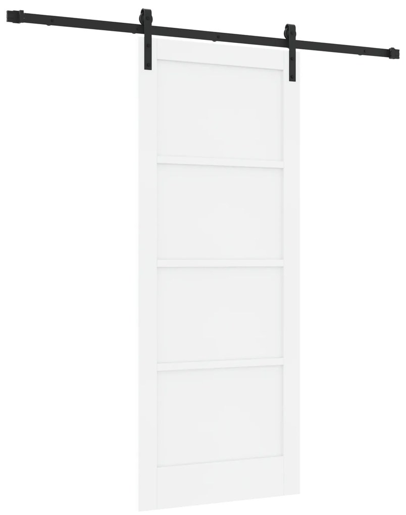 vidaXL Συρόμενη Πόρτα με Σετ Υλικών Λευκή 83x202 εκ. Ξύλο Πεύκου
